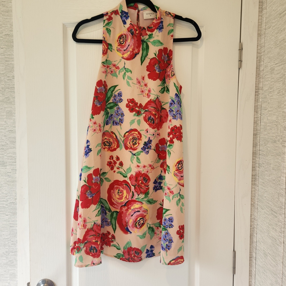 Everly Floral Sleeveless Dress Size S Euc